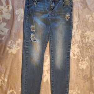 Refuge Distressed Blue Skinny Jeans